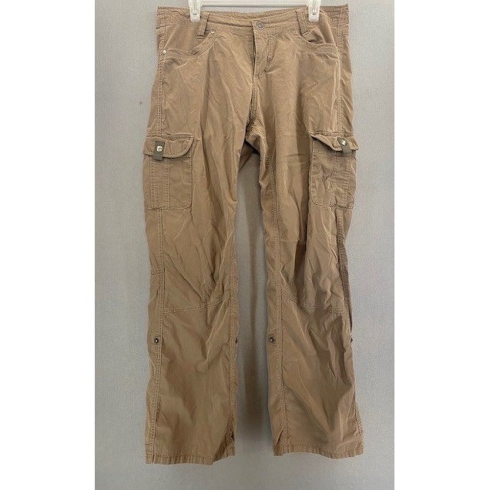 KUHL Women's Tan Cargo Pants Convertible Roll-Up‎ Leg Outdoor Size 12